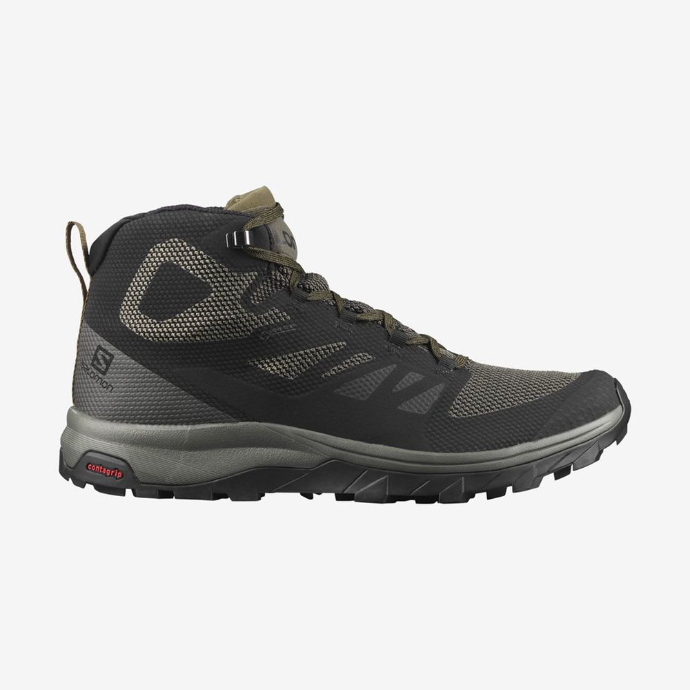 Chaussures De Randonnée Salomon Homme Noir - Salomon OUTLINE MID GTX - France (7409-CGIRY)